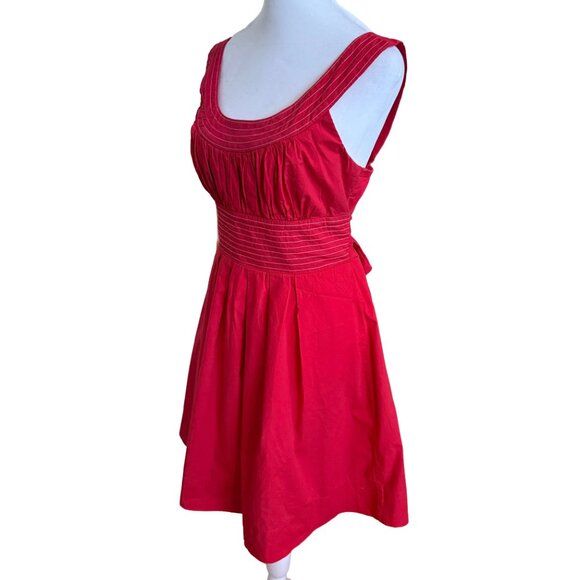 Trixxi Women's Junior 9 Red Fit and Flare Dress - Picture 2 of 5
